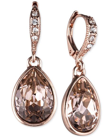 givenchy crystal drop earrings rose gold|givenchy earrings review.